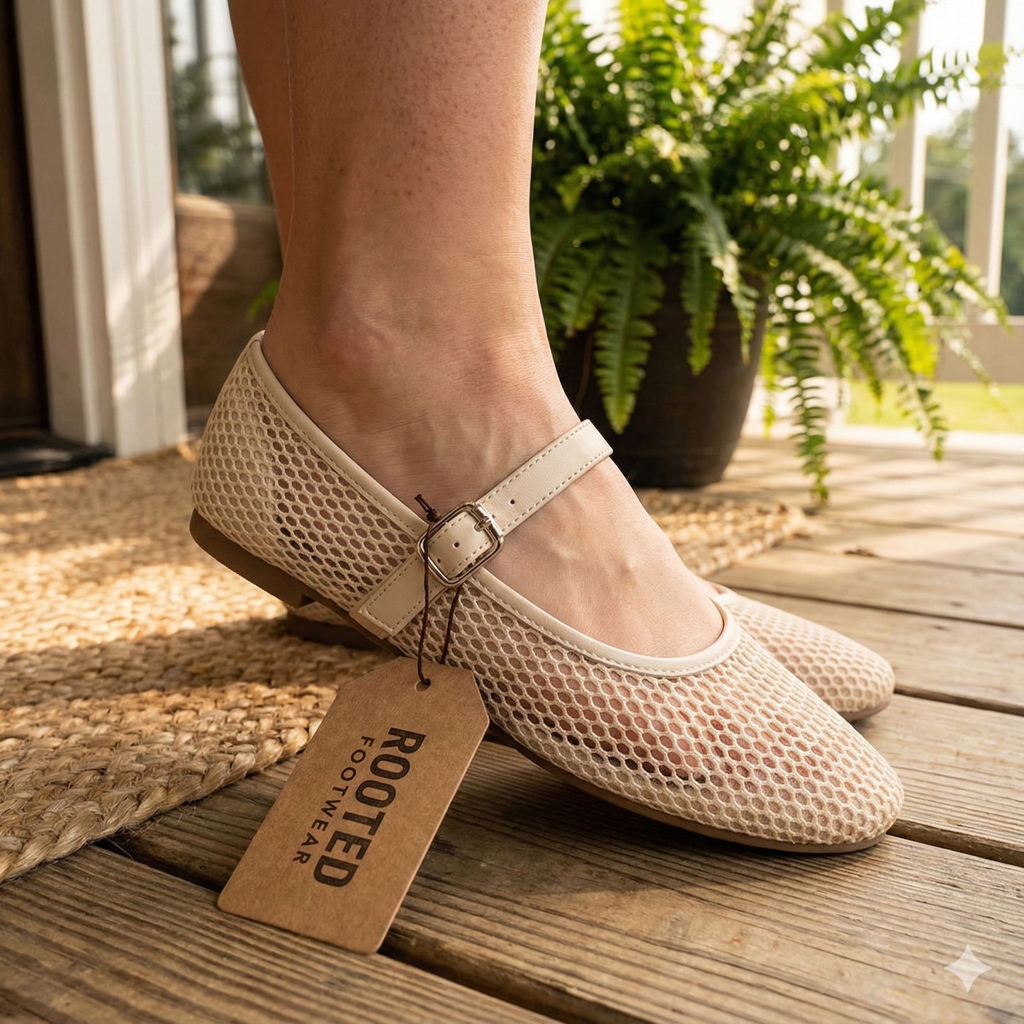 Women’s Mesh Ballet Flats – Breathable Fishnet Slip-On Flats