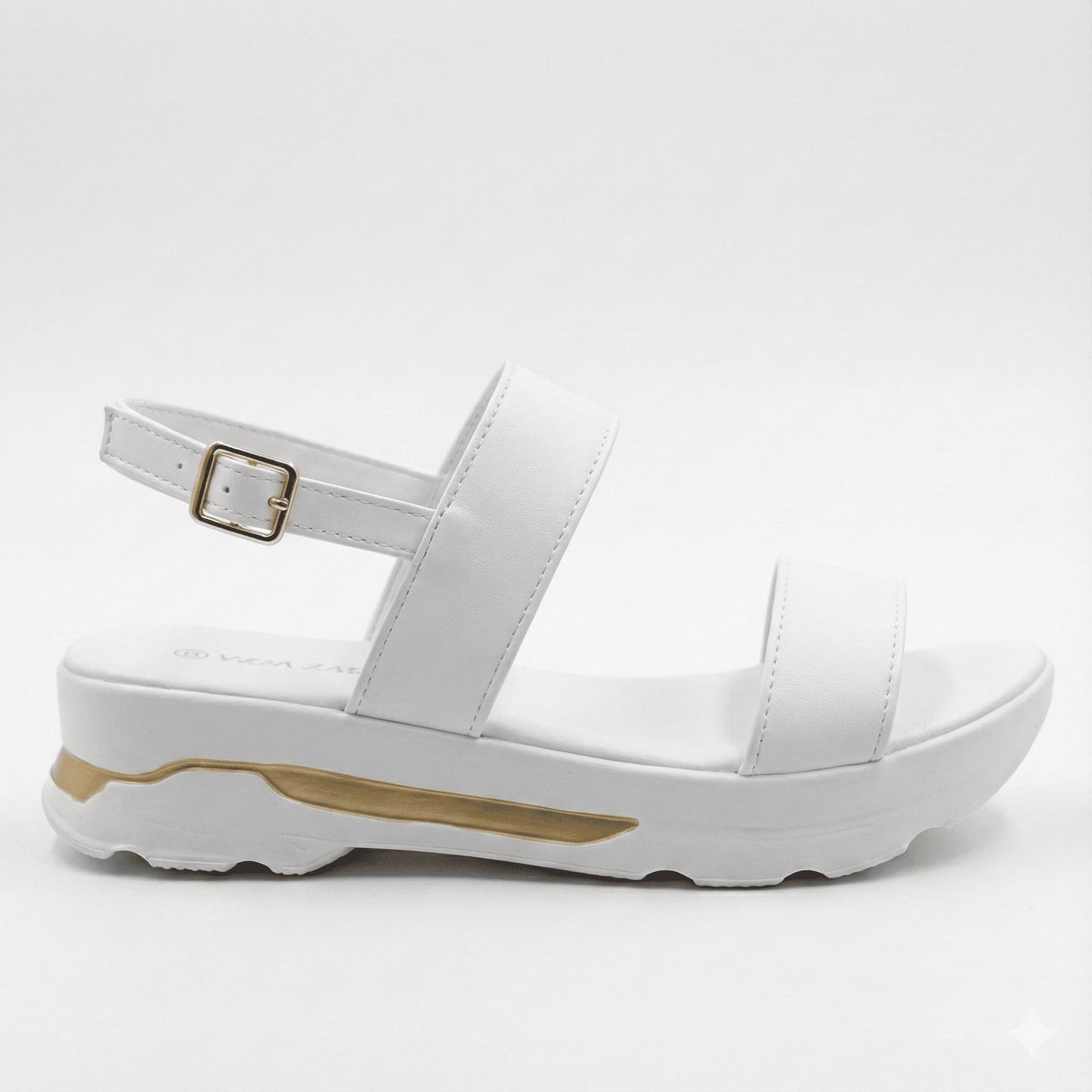 Women’s Low-Heel Wedge Sandals with Buckle Strap