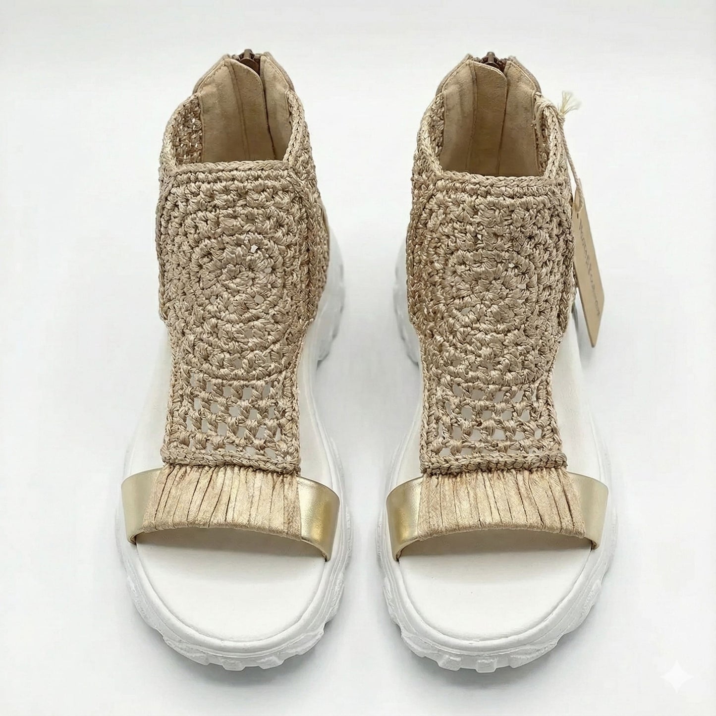 Women’s Elastic Stretch Fabric Sandals with Braided Upper