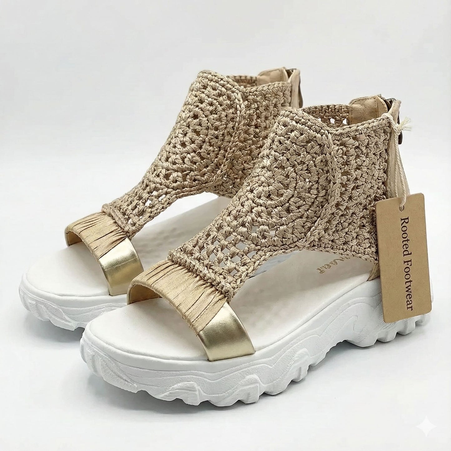 Women’s Elastic Stretch Fabric Sandals with Braided Upper