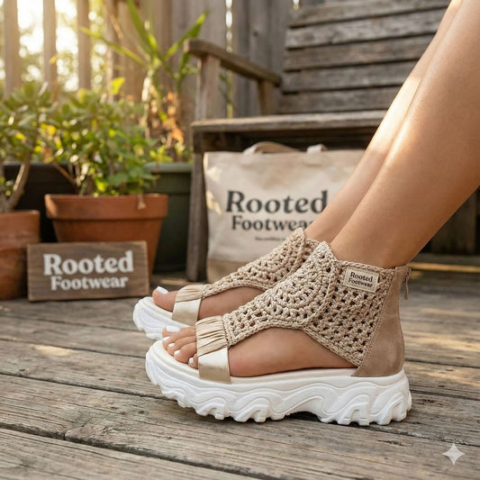 Women’s Elastic Stretch Fabric Sandals with Braided Upper