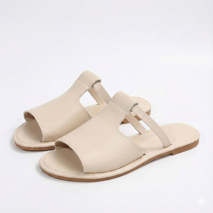 Women’s PU Open-Toe Low-Heel Sandals with Back Strap