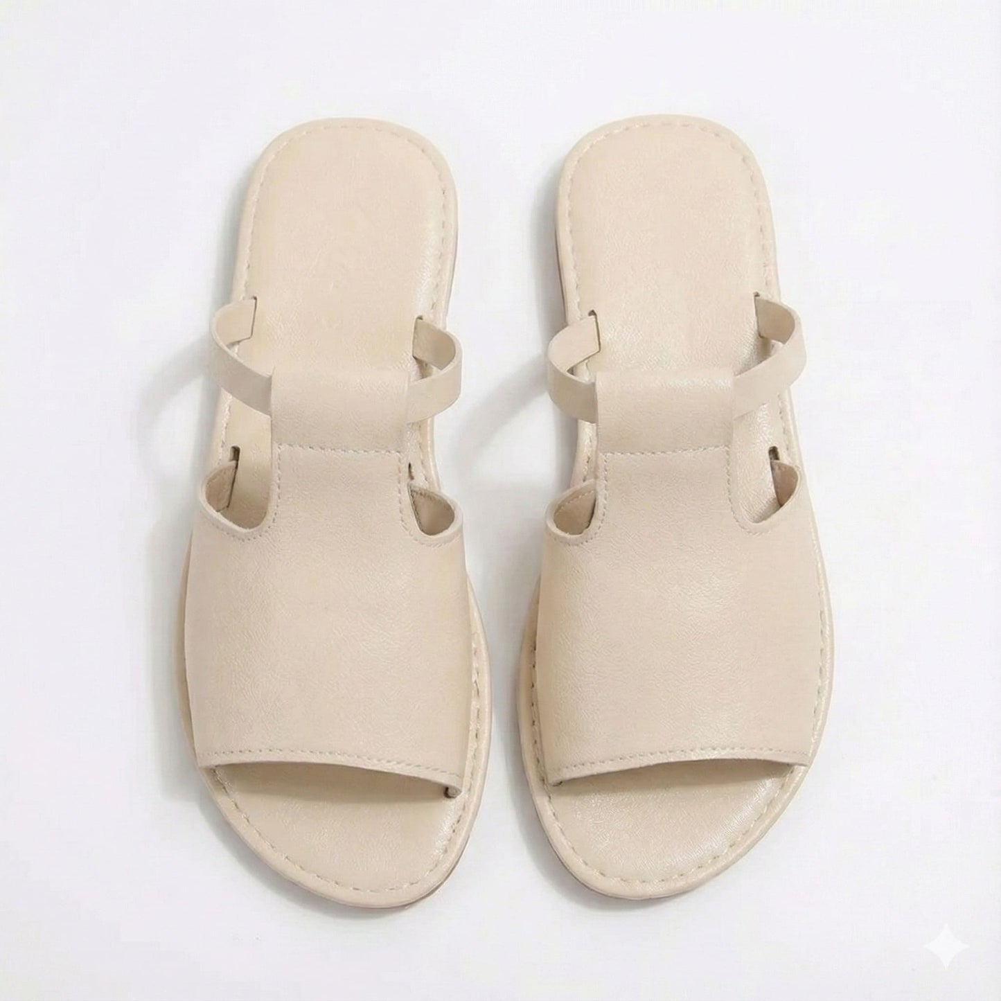 Women’s PU Open-Toe Low-Heel Sandals with Back Strap