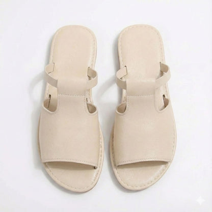 Women’s PU Open-Toe Low-Heel Sandals with Back Strap